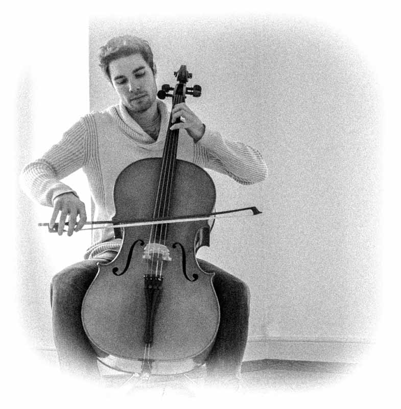 Picture of Jonathan playing the cello.